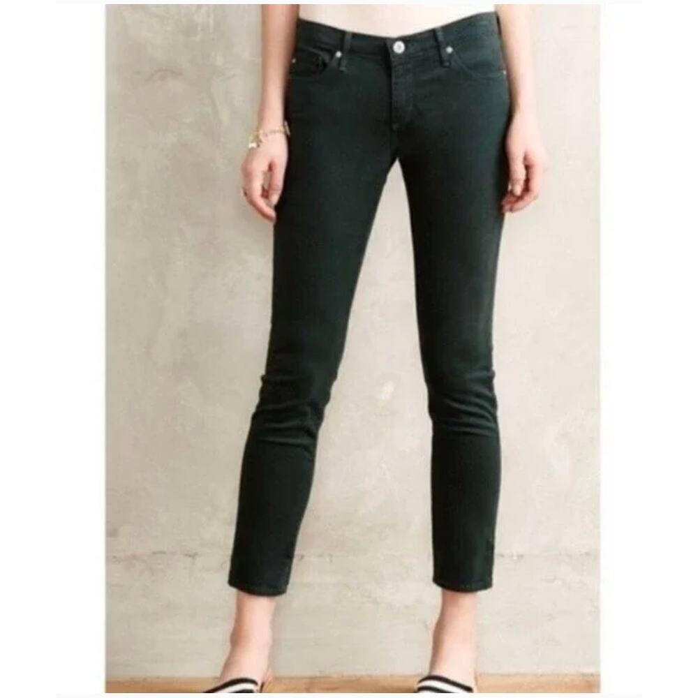 AG Adriano Goldschmied Stevie Ankle Slim Straight Denim Jeans 26R Green Classic